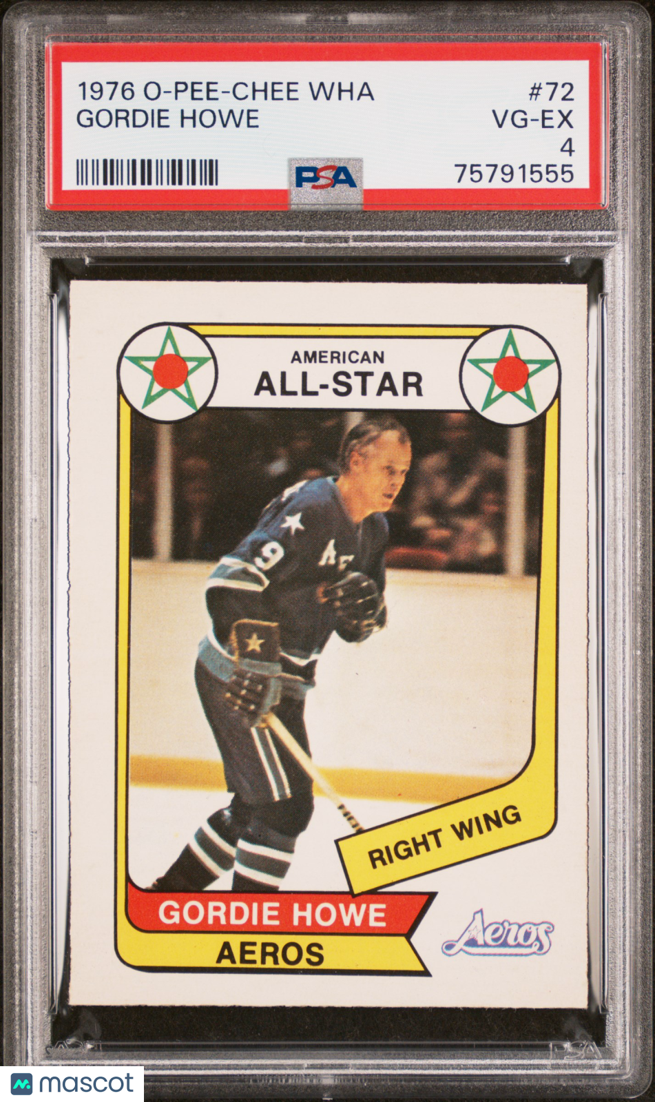 1976 O-Pee-Chee Wha Gordie Howe #72 PSA 4