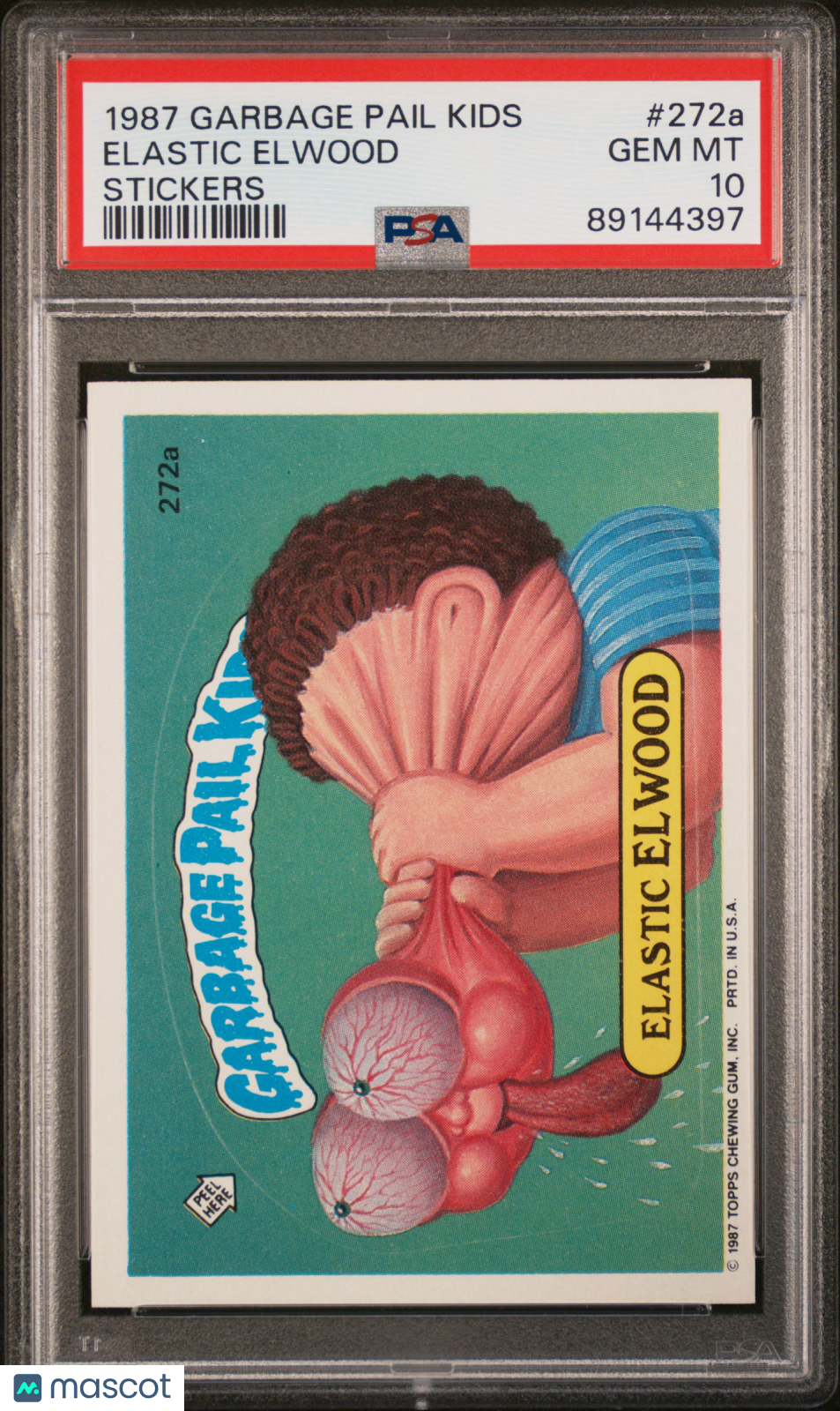 1987 Garbage Pail Kids Stickers Elastic Elwood #272a PSA 10