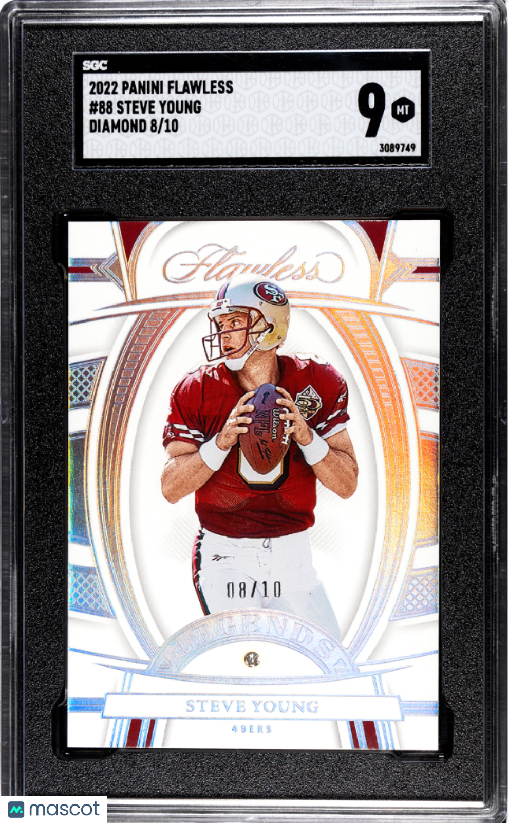 2022 Panini Flawless Steve Young #88 Diamond SGC 9