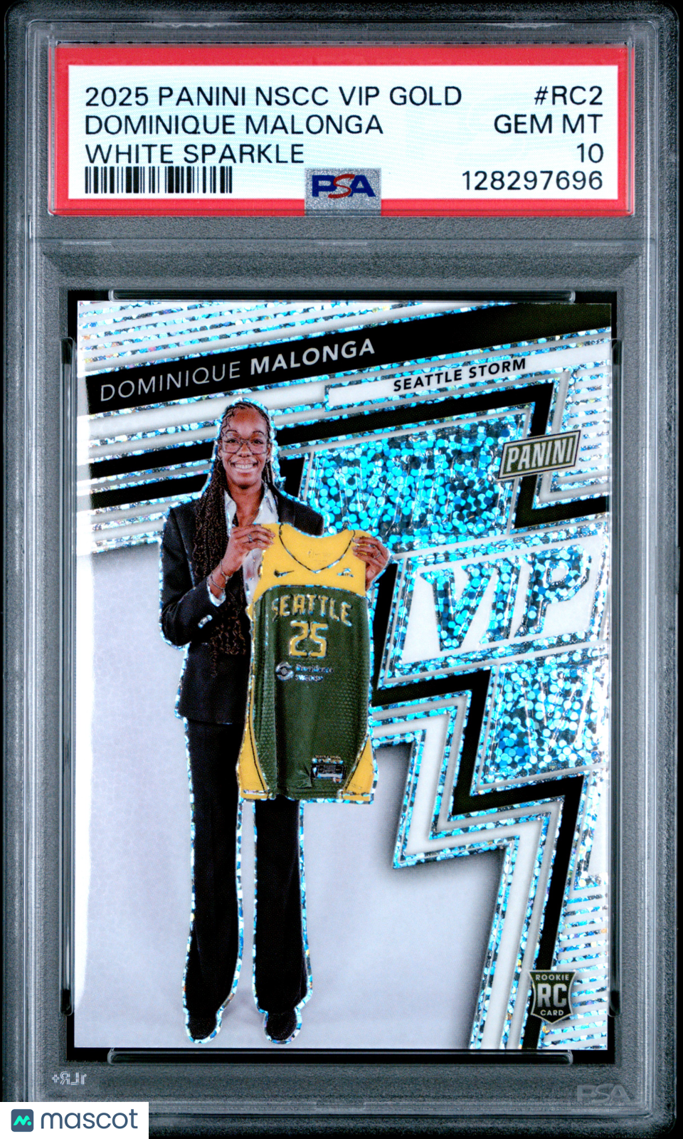 2025 Panini NSCC Vip Gold Dominique Malonga #RC2 White Sparkle PSA 10