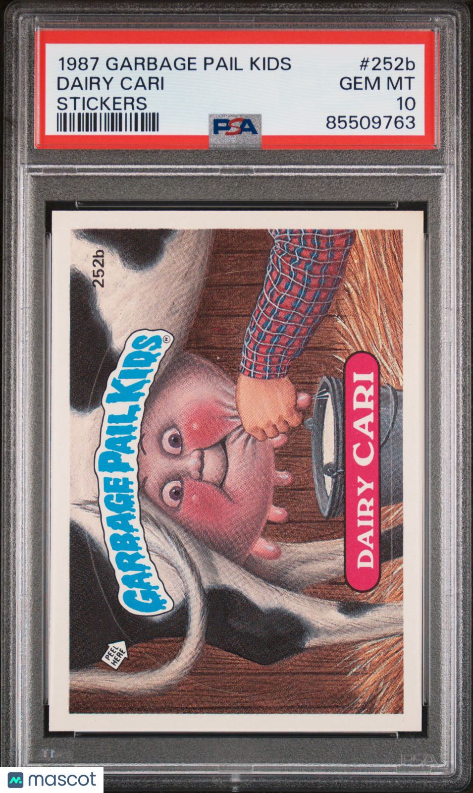 1987 Garbage Pail Kids Stickers Dairy Cari #252b PSA 10