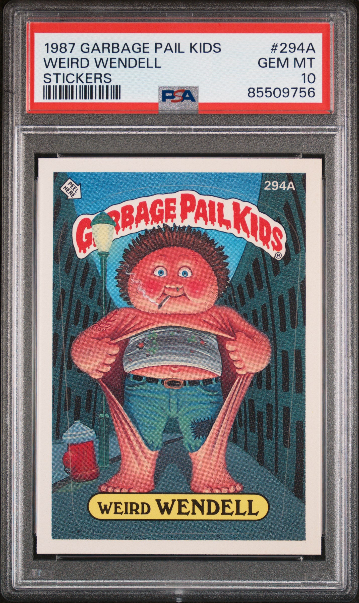 1987 Garbage Pail Kids Stickers Weird Wendell #294A PSA 10