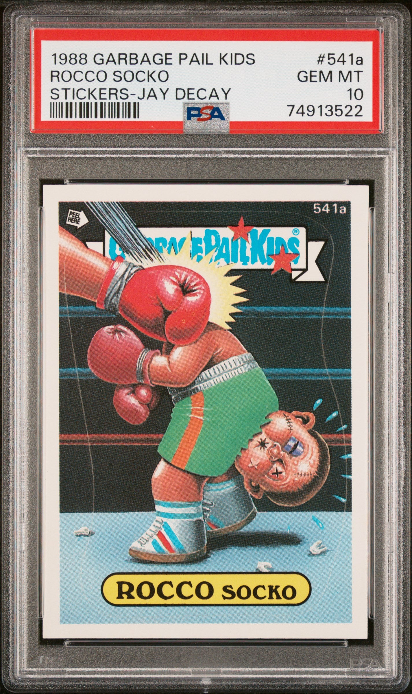 1988 Garbage Pail Kids Stickers Rocco Socko #541a PSA 10
