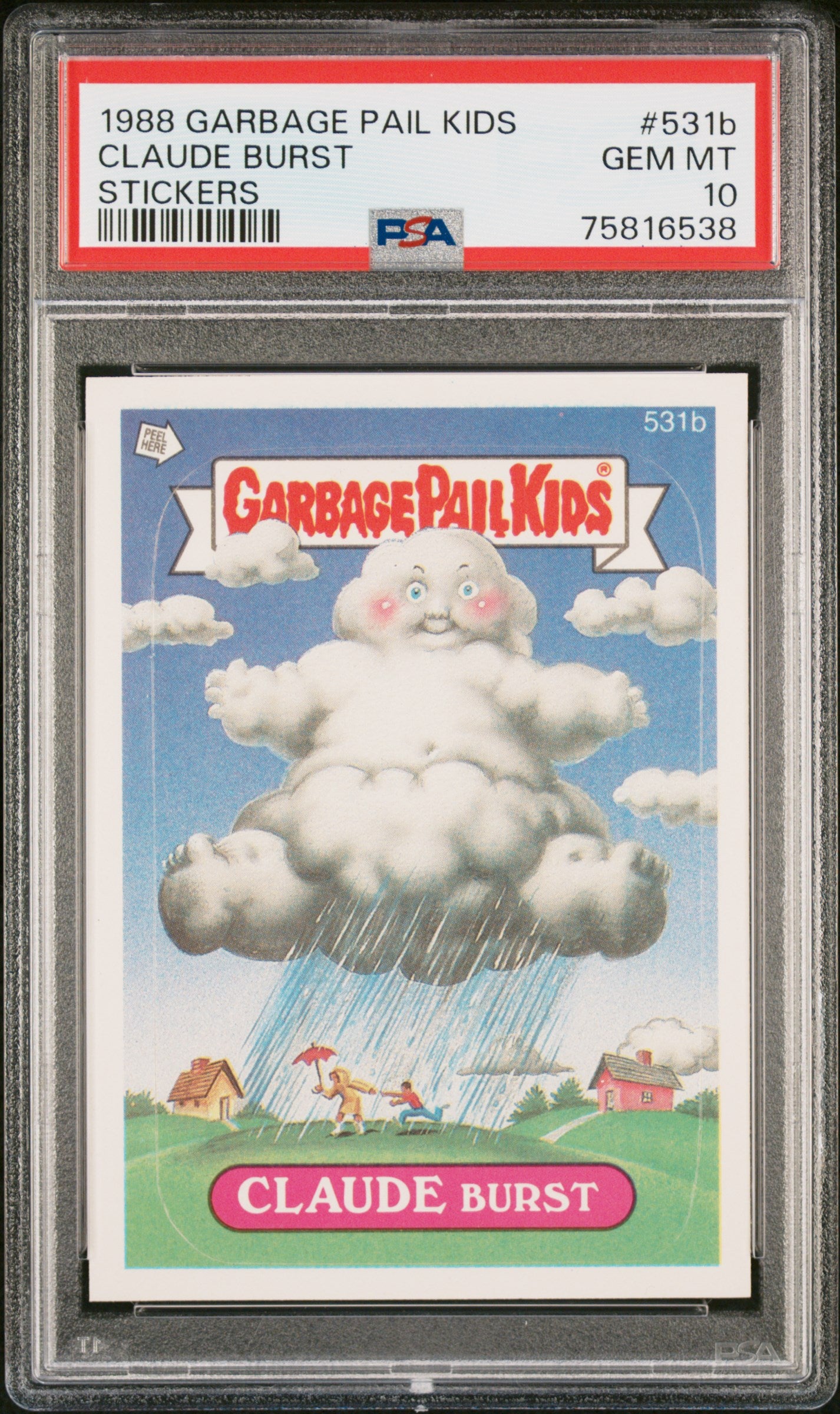 1988 Garbage Pail Kids Stickers Claude Burst #531b PSA 10