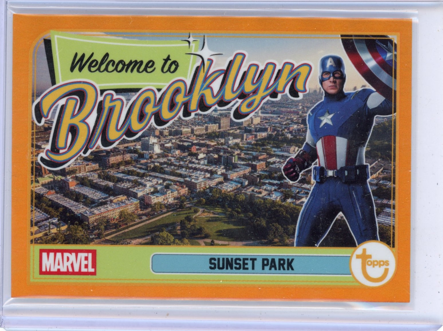 Topps Marvel Studios Captain America Brooklyn Sunset Park Orange SP #14/25