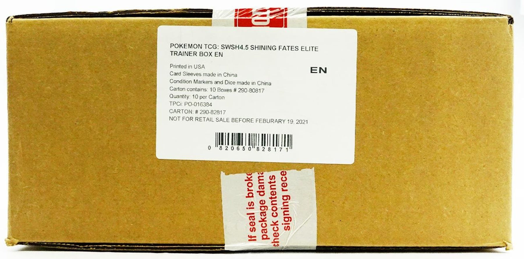 Pokemon Shining Fates Elite Trainer 10-Box Case