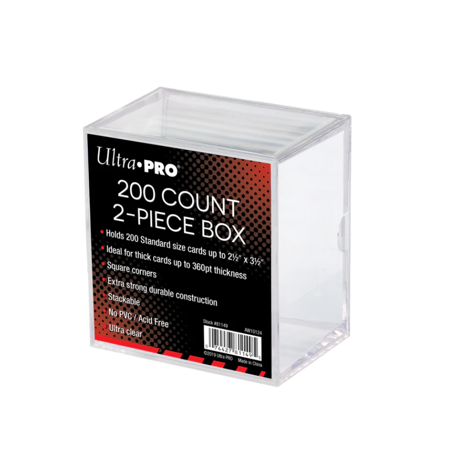 Ultra Pro 200 Count 2-Piece Clear Card Storage Box