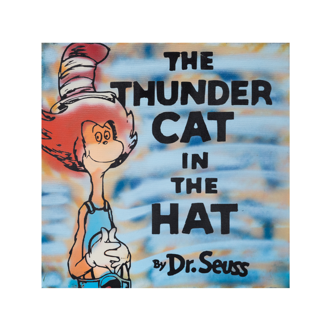 The Thunder Cat in the Hat Original Art Canvas Painting by Manus Diaboli