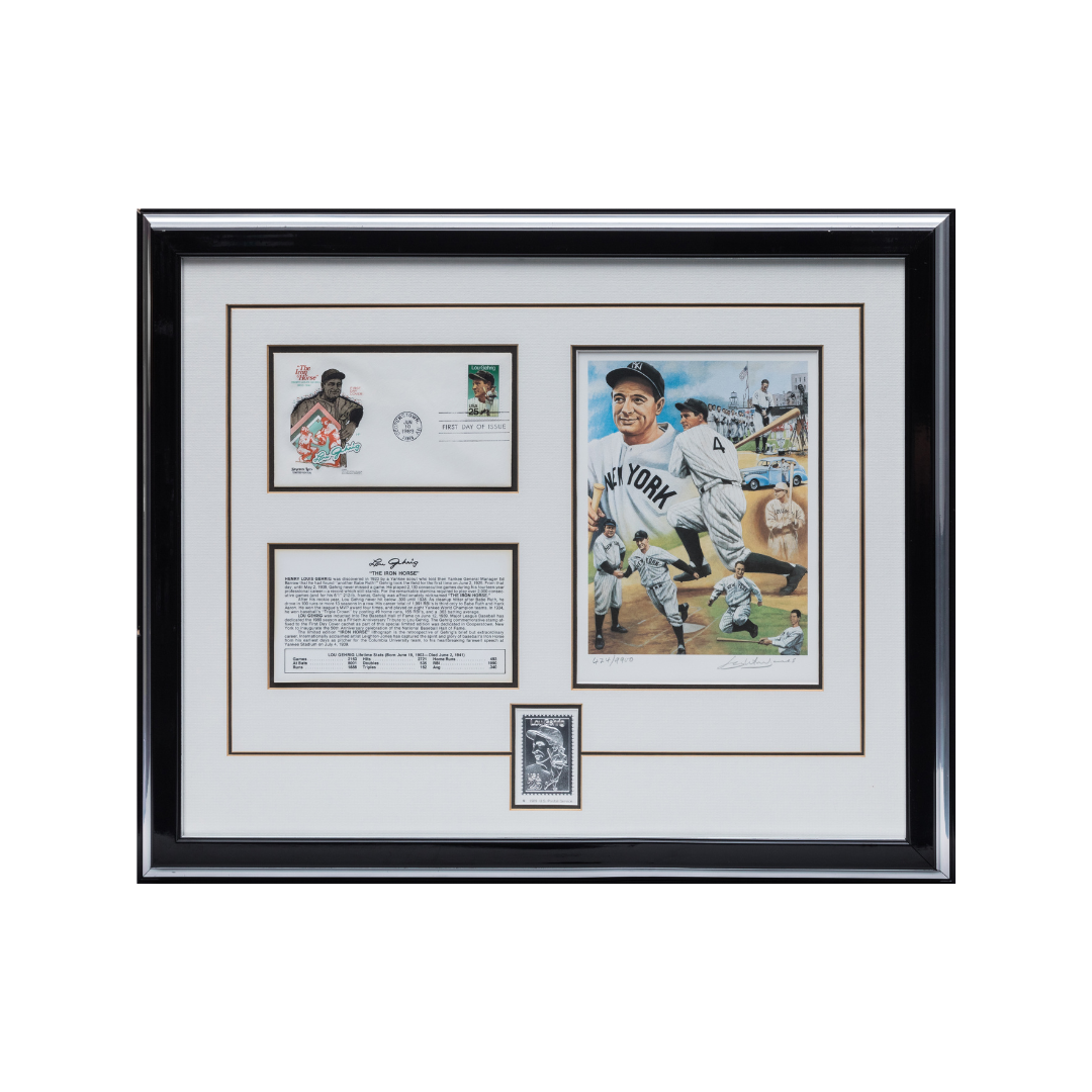 Vintage Framed Limited Edition Yankees Tribute to: Lou Gehrig “The Iron Horse”