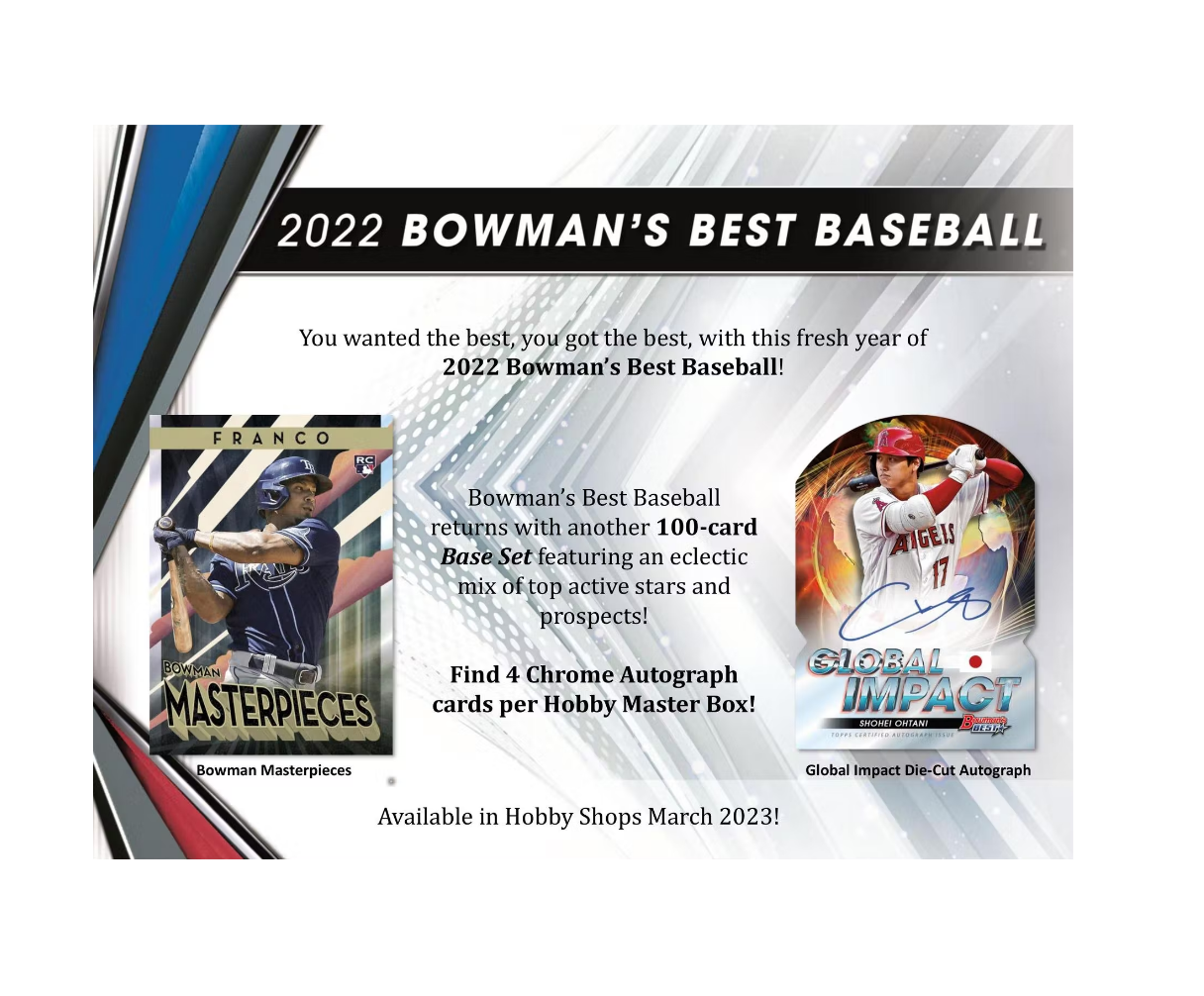 2022 Bowman's Best Baseball Hobby 8 Box Case