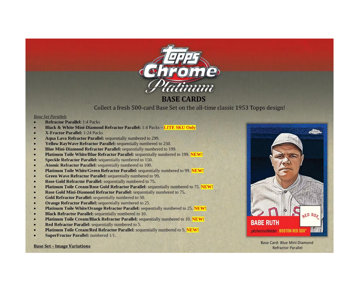 2022 Topps Chrome Platinum Anniversary Baseball Hobby LITE Box