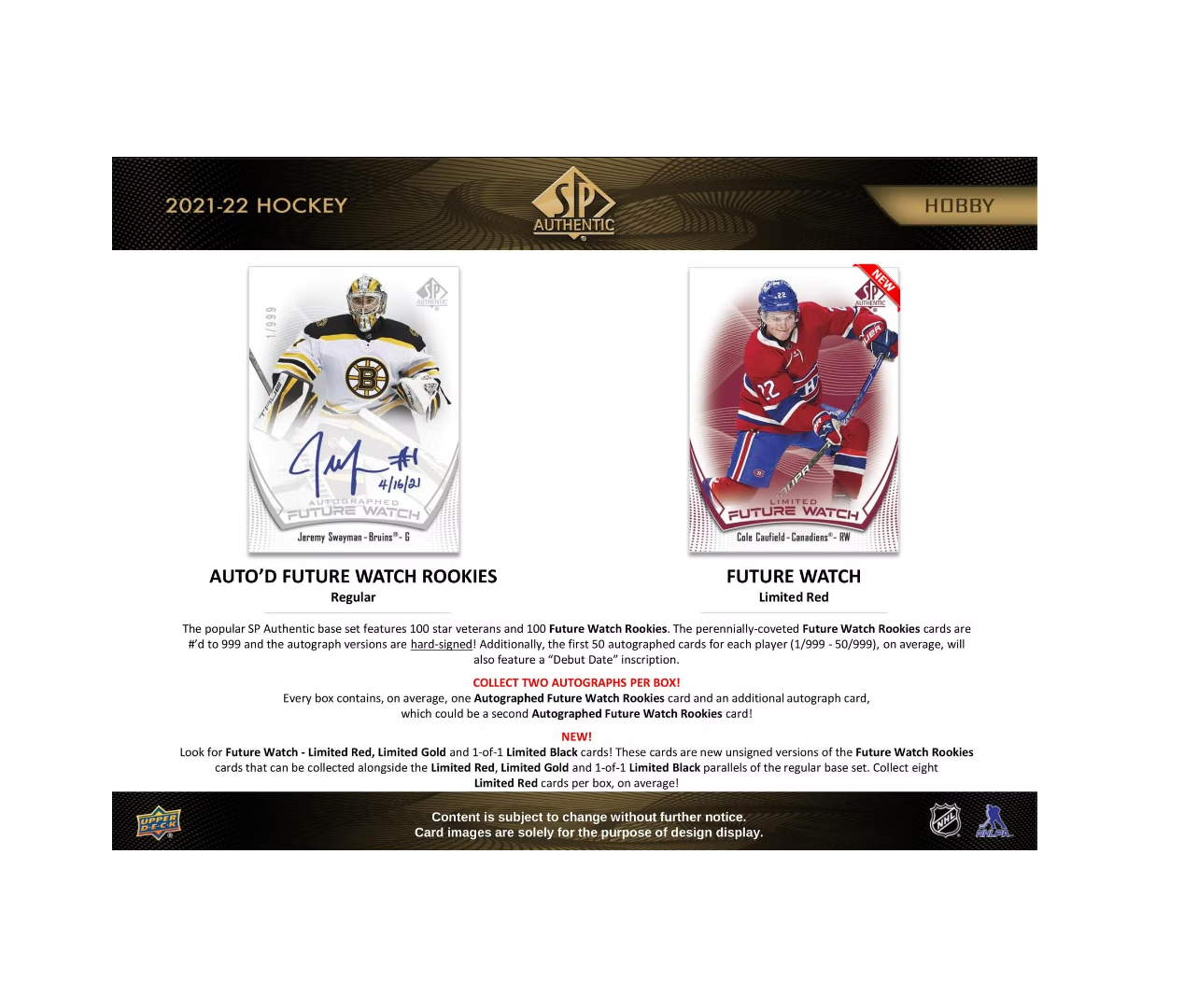 2021-22 Upper Deck SP Authentic Hockey Hobby Box