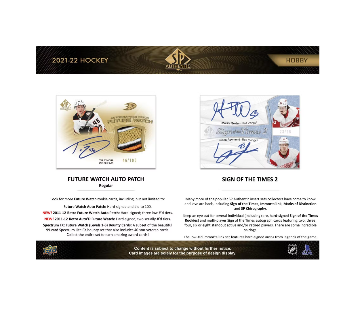 2021-22 Upper Deck SP Authentic Hockey Hobby Box