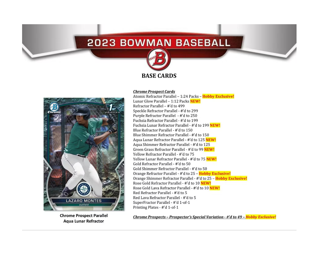 2023 Bowman Baseball Hobby Jumbo 8 Box Case