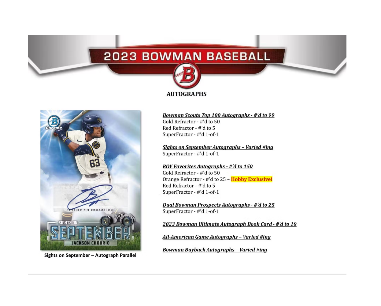 2023 Bowman Baseball Hobby Jumbo 8 Box Case