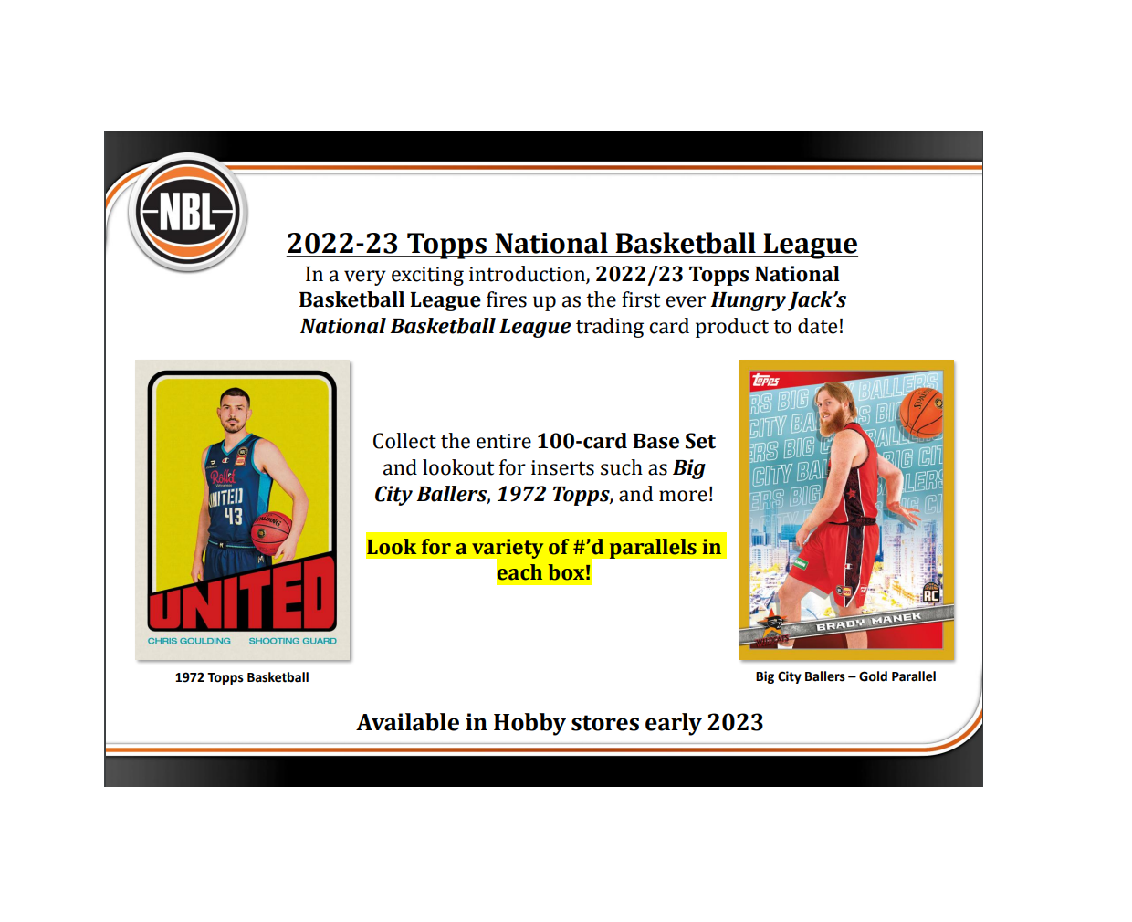 2022-23 Topps NBL Basketball Hobby Box