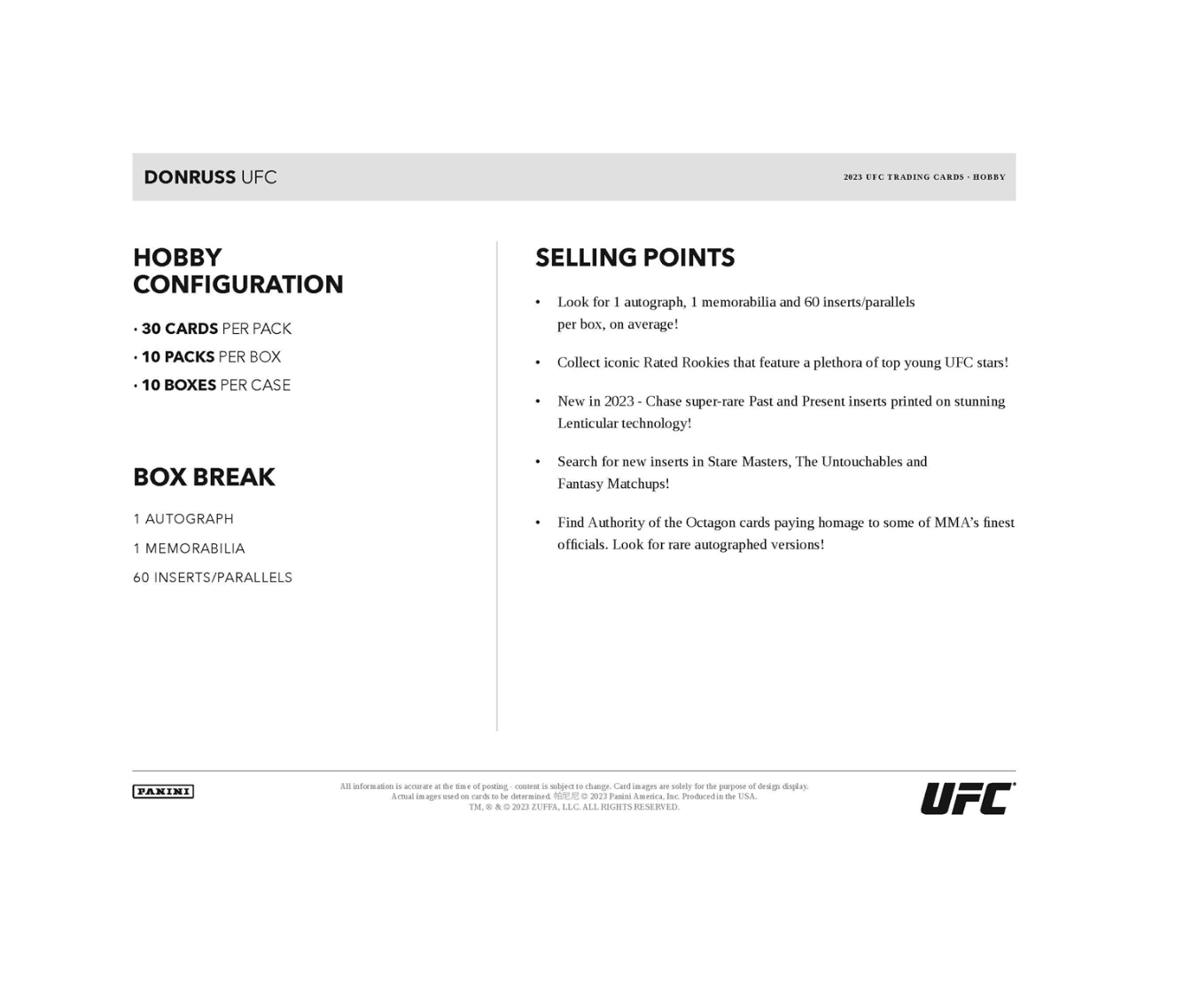 2023 Panini Donruss UFC Hobby Box