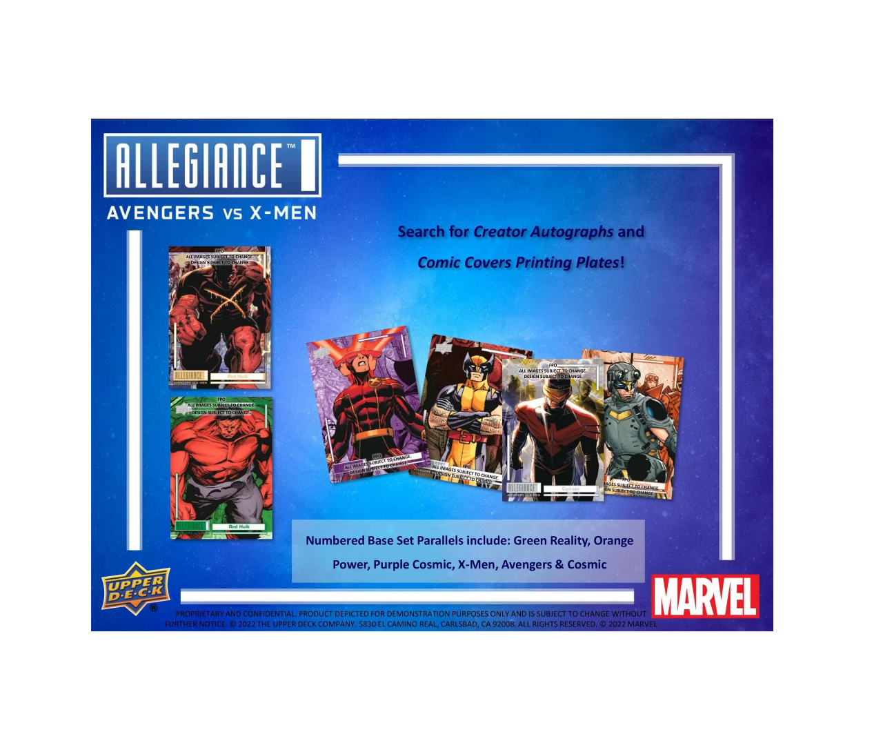 2023 Upper Deck Allegiance Avengers vs X-Men Hobby Box