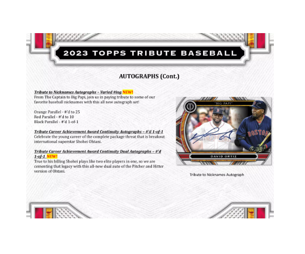 2023 Topps Tribute Baseball Hobby Box