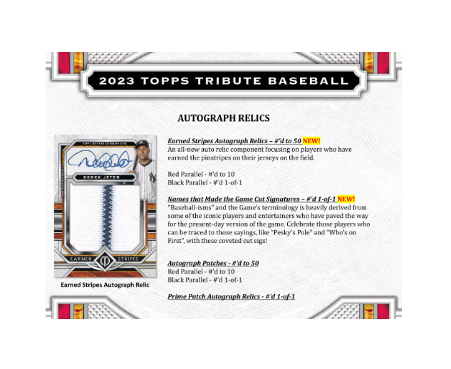 2023 Topps Tribute Baseball Hobby Box