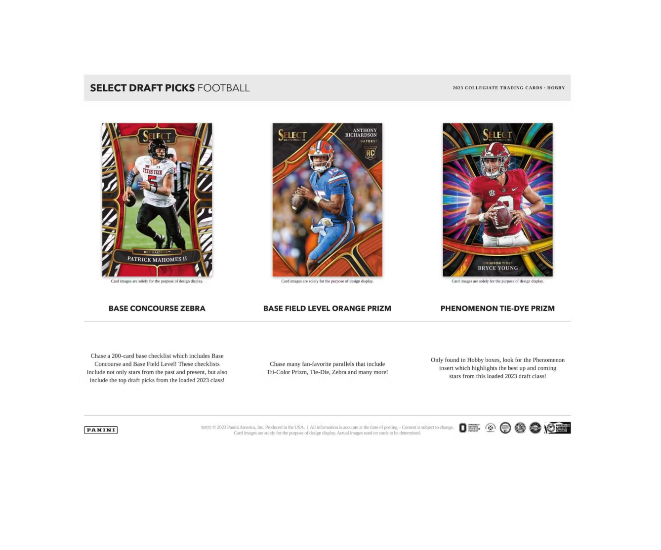 2023 Panini Select Draft Picks Football Hobby Box