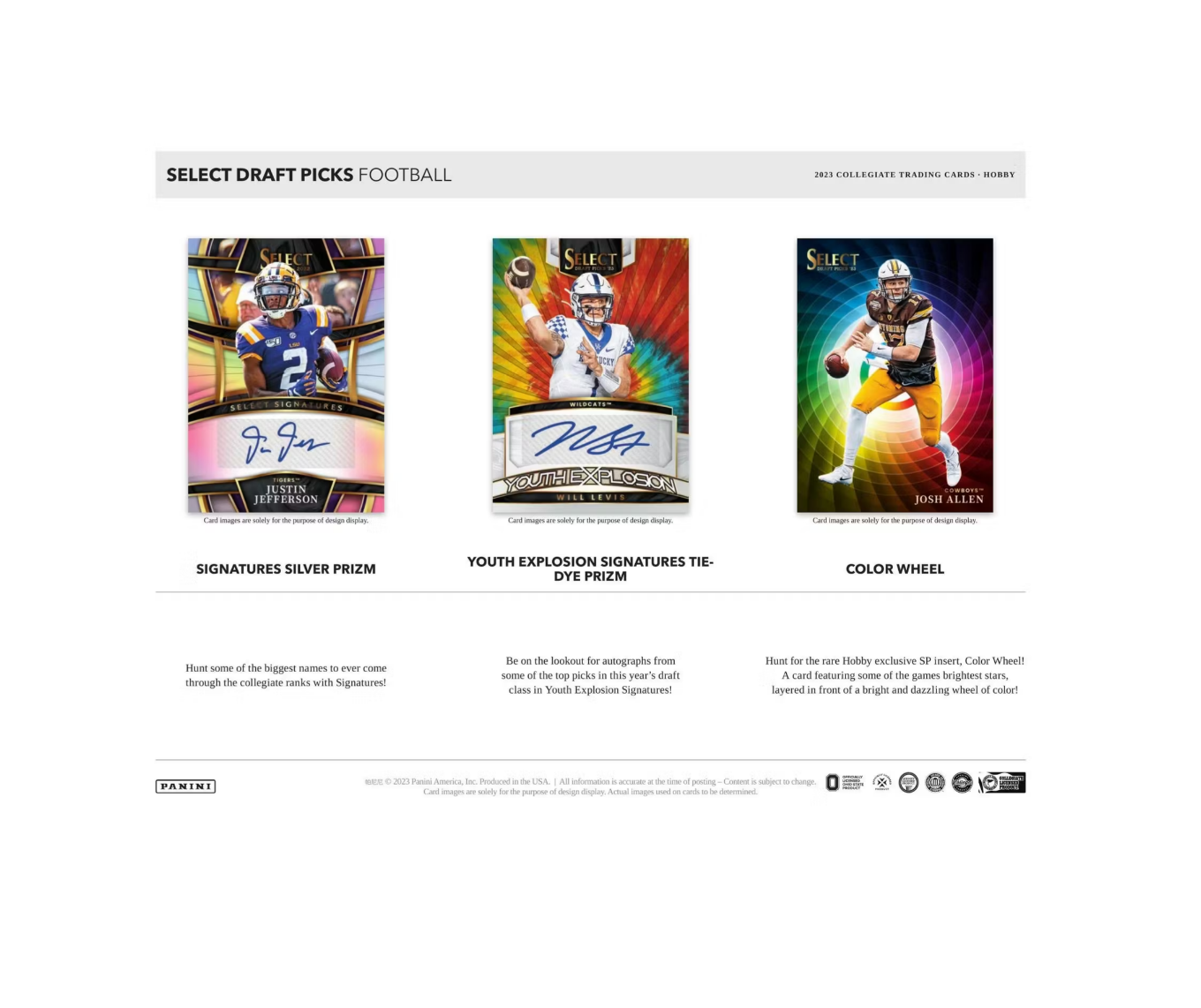 2023 Panini Select Draft Picks Football Hobby Box