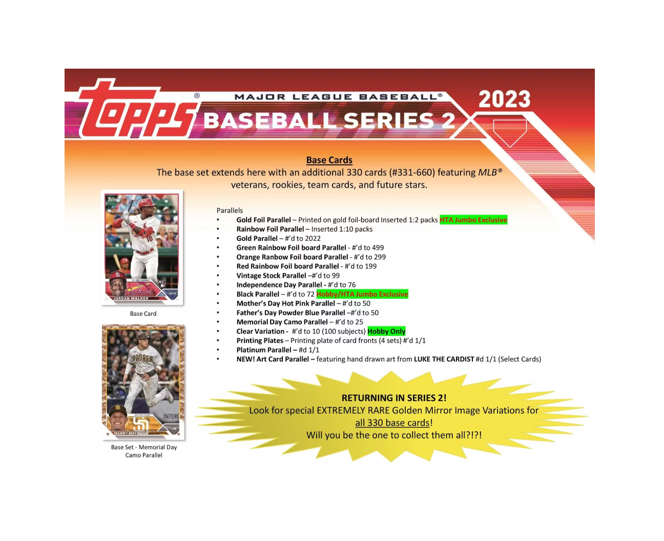 2023 Topps Series 2 Baseball Hobby Jumbo Box