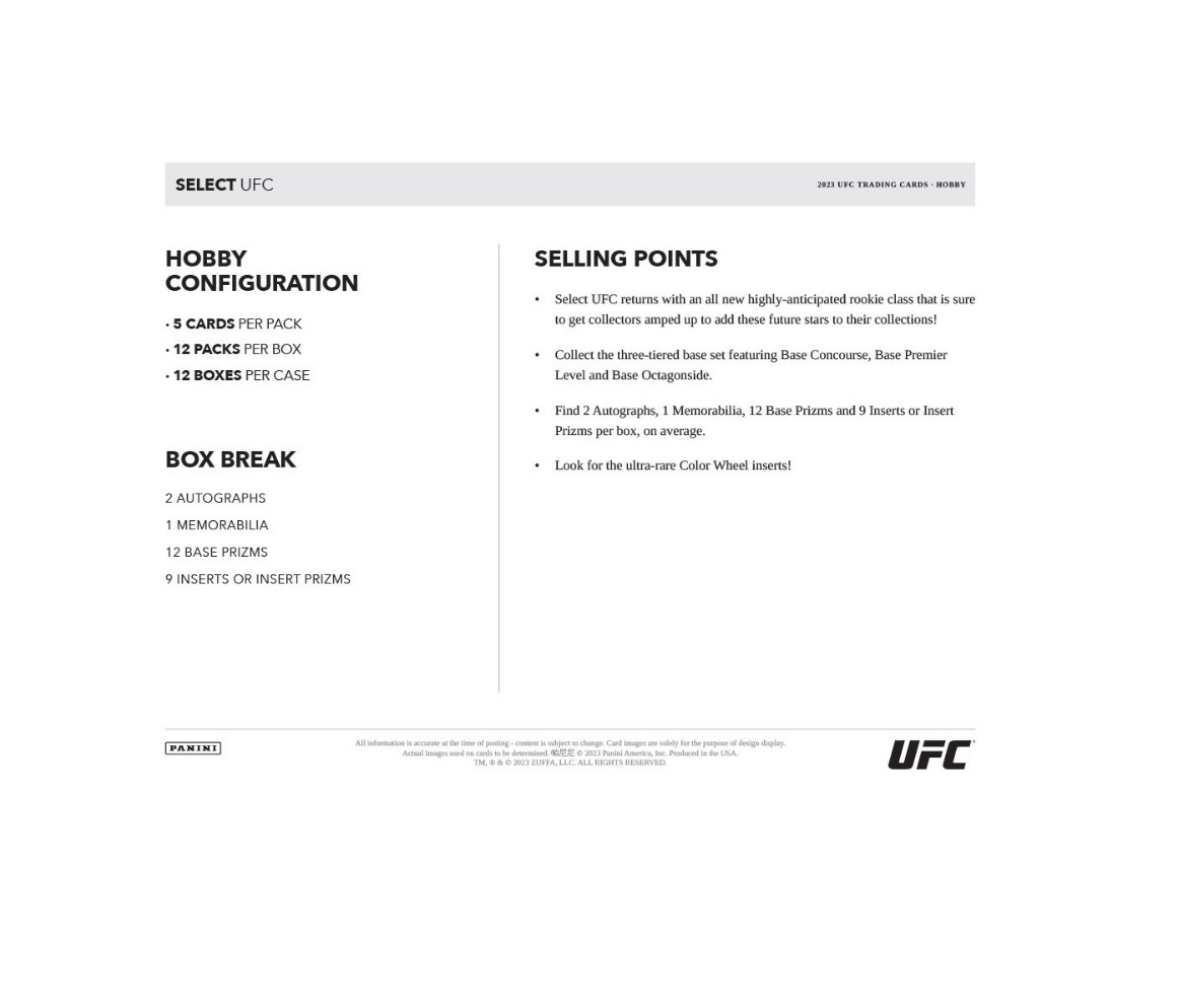 2023 Panini Select UFC Hobby Box