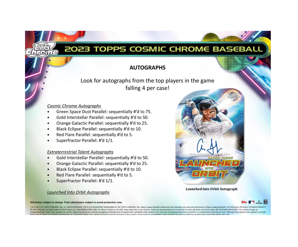 2023 Topps Cosmic Chrome Baseball Hobby Box