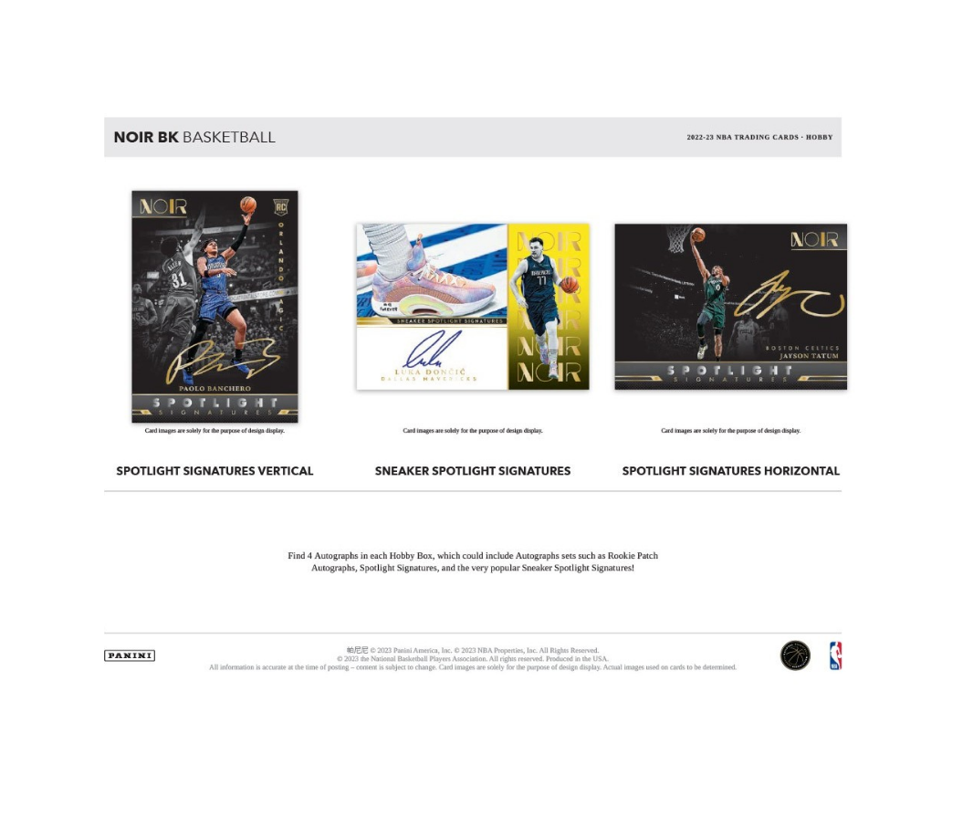 2022/23 Panini Noir Basketball Hobby 4 Box Case