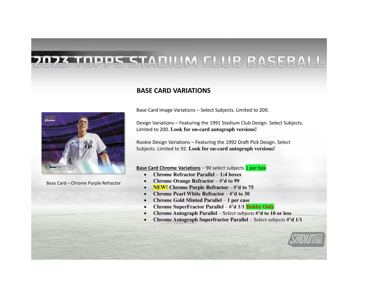 2023 Topps Stadium Club Baseball Hobby 16-Box Case