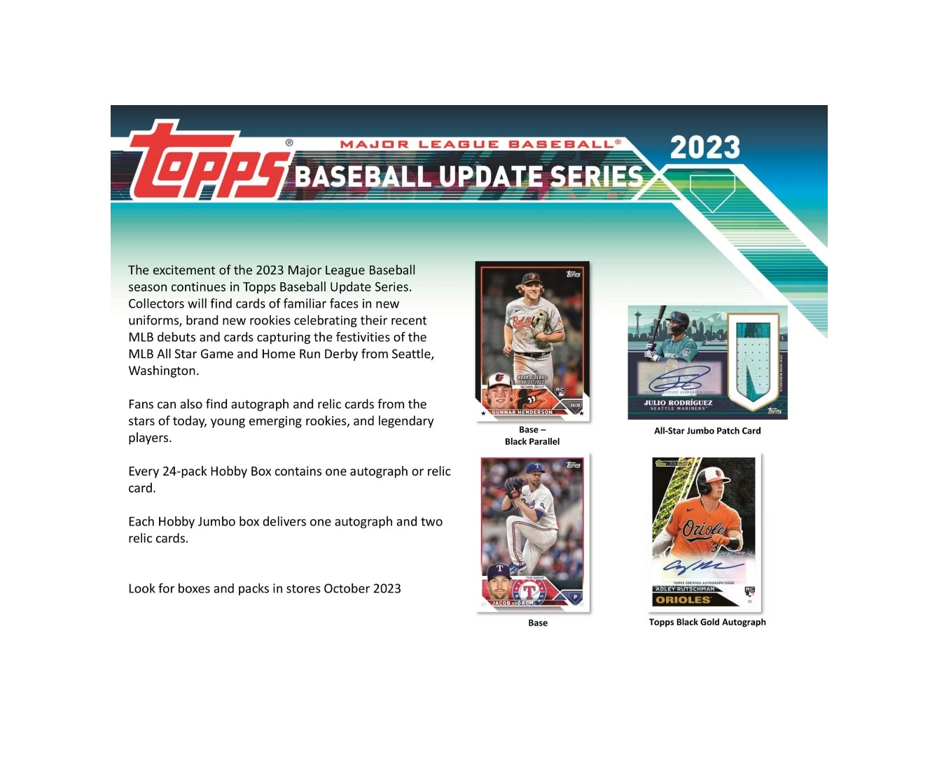 2023 Topps Update Series Baseball Hobby Jumbo 6 Box Case