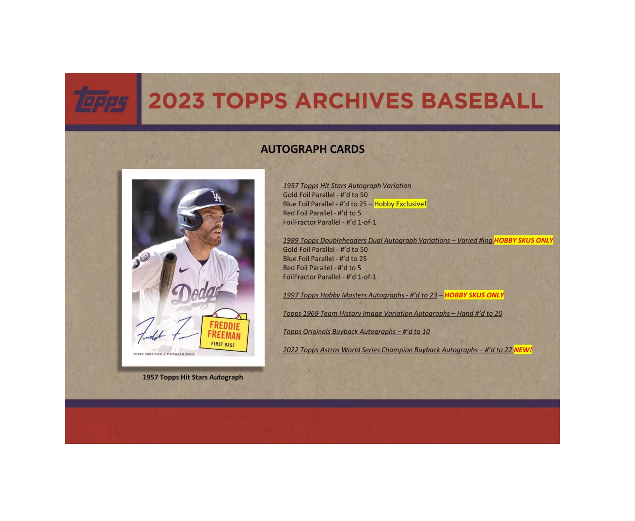 2023 Topps Archives Baseball Hobby Box