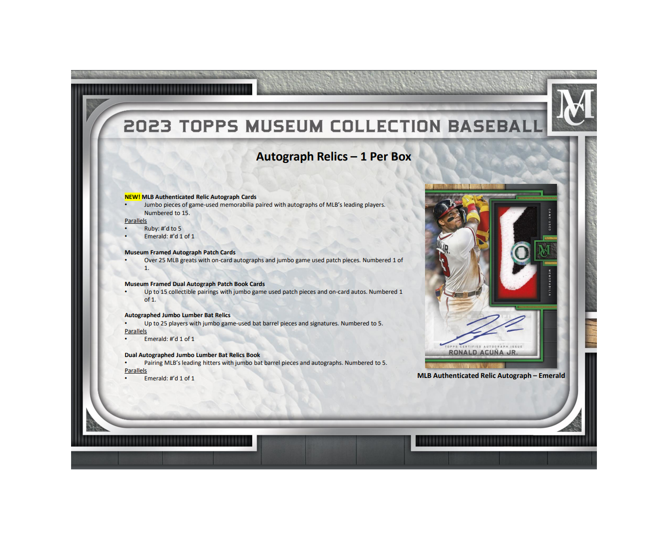 2023 Topps Museum Collection Baseball Hobby 12 Box Case