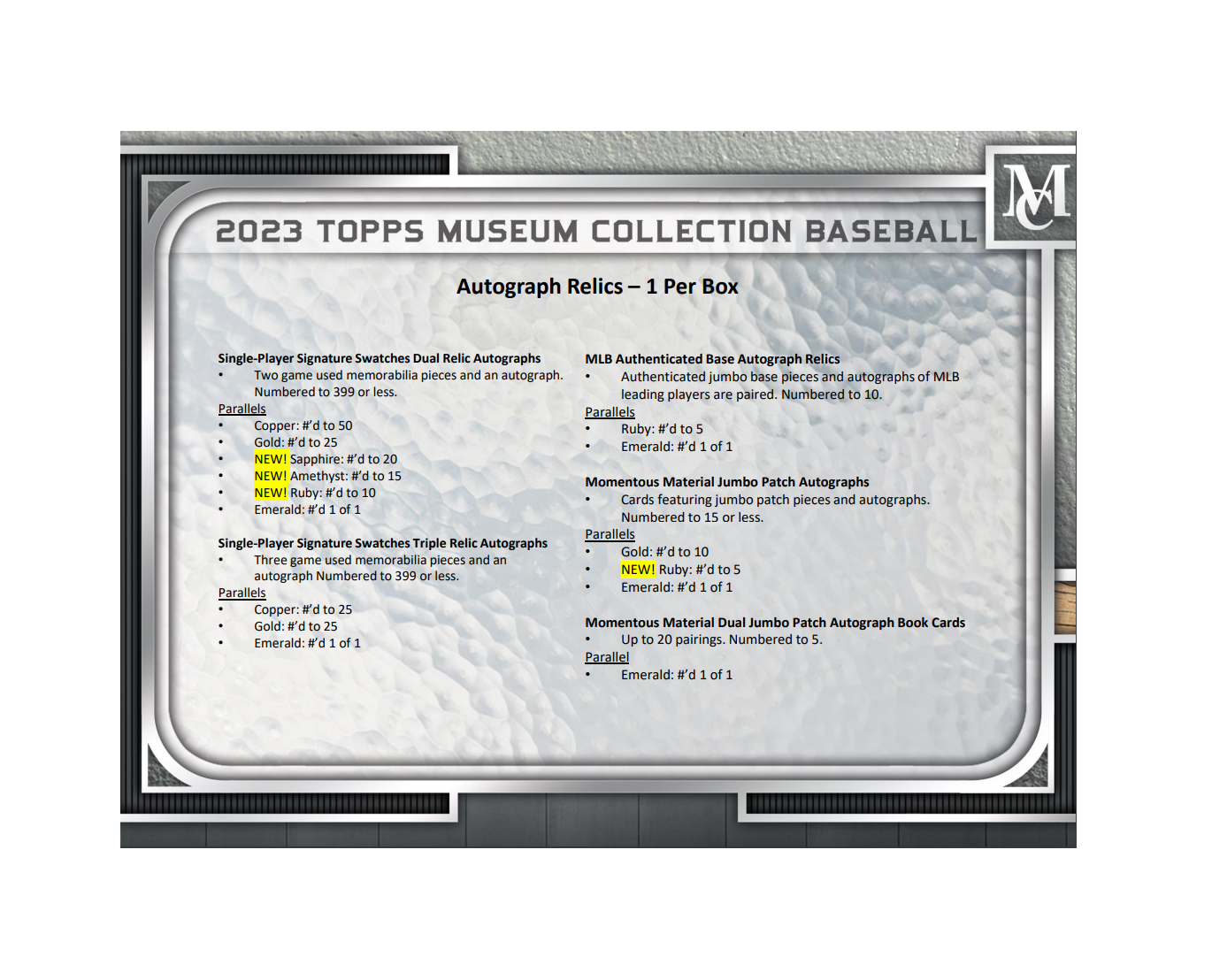2023 Topps Museum Collection Baseball Hobby 12 Box Case