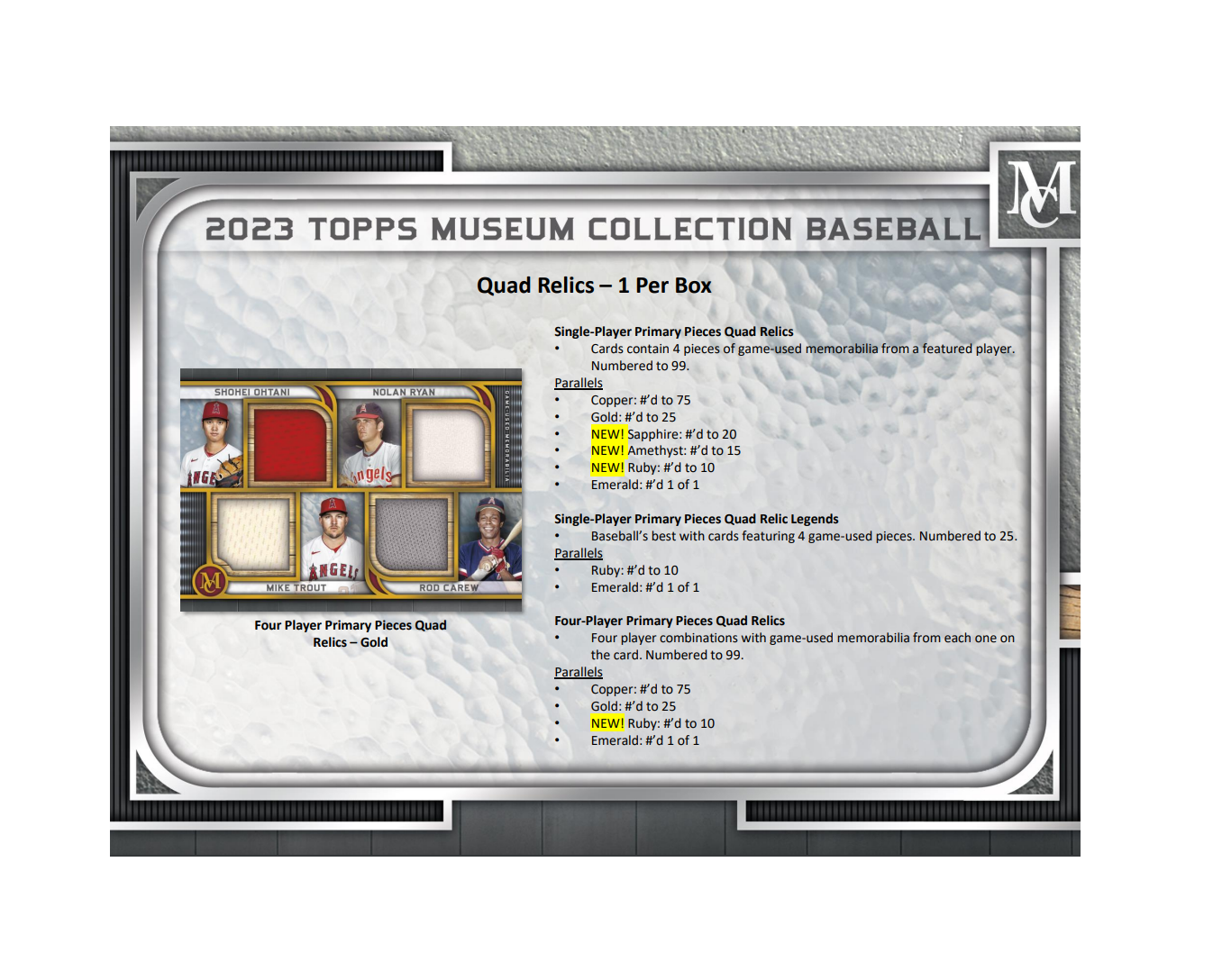 2023 Topps Museum Collection Baseball Hobby 12 Box Case