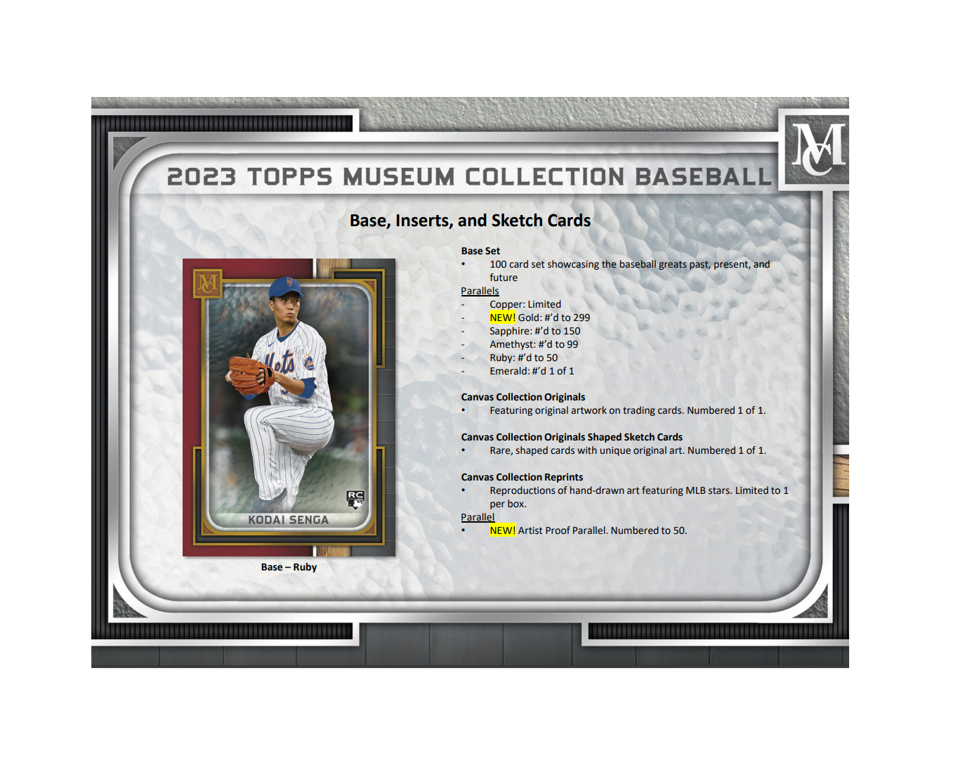 2023 Topps Museum Collection Baseball Hobby 12 Box Case
