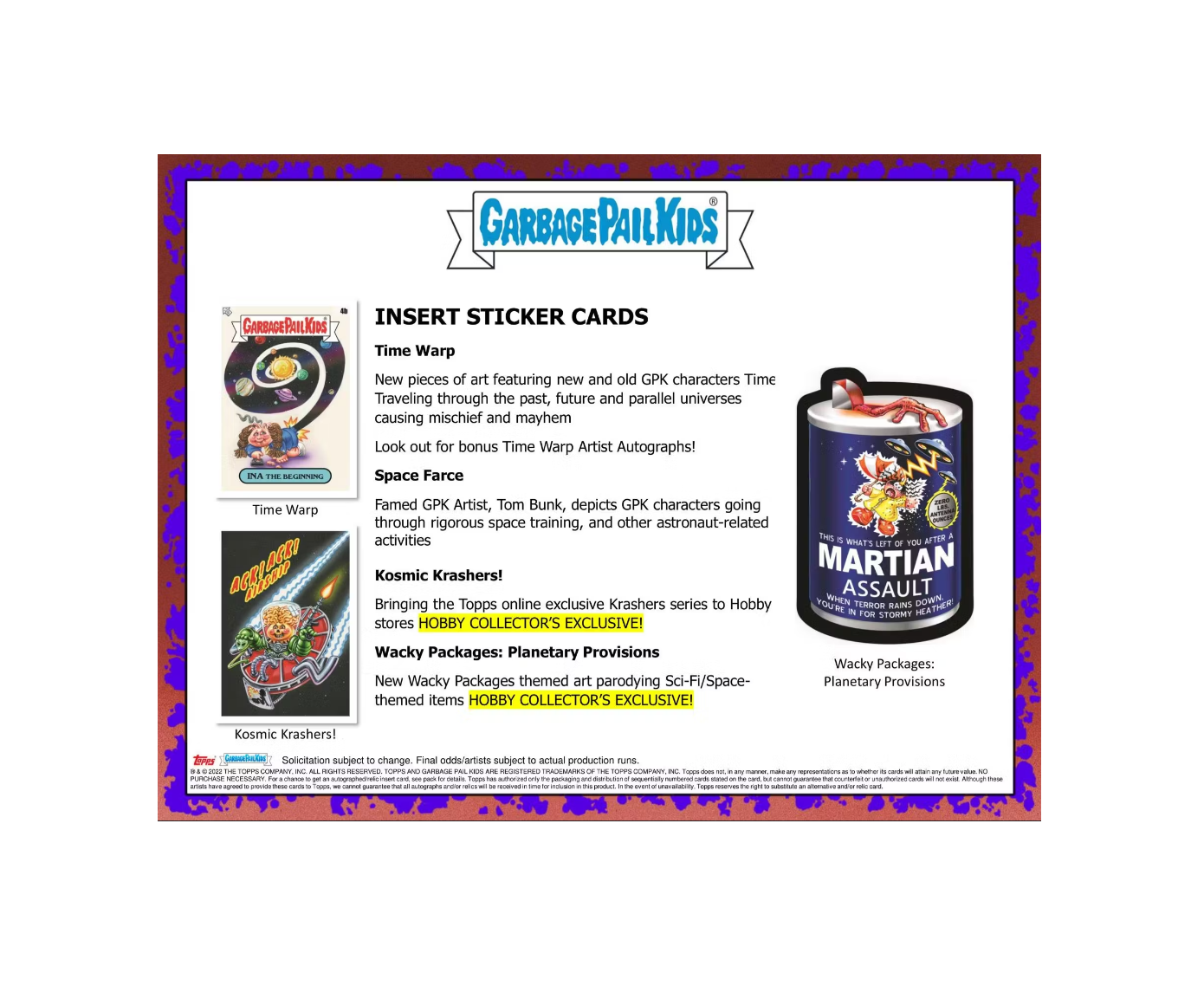 2023 Topps Garbage Pail Kids Series 2 InterGOOlactic Mayhem Hobby Box
