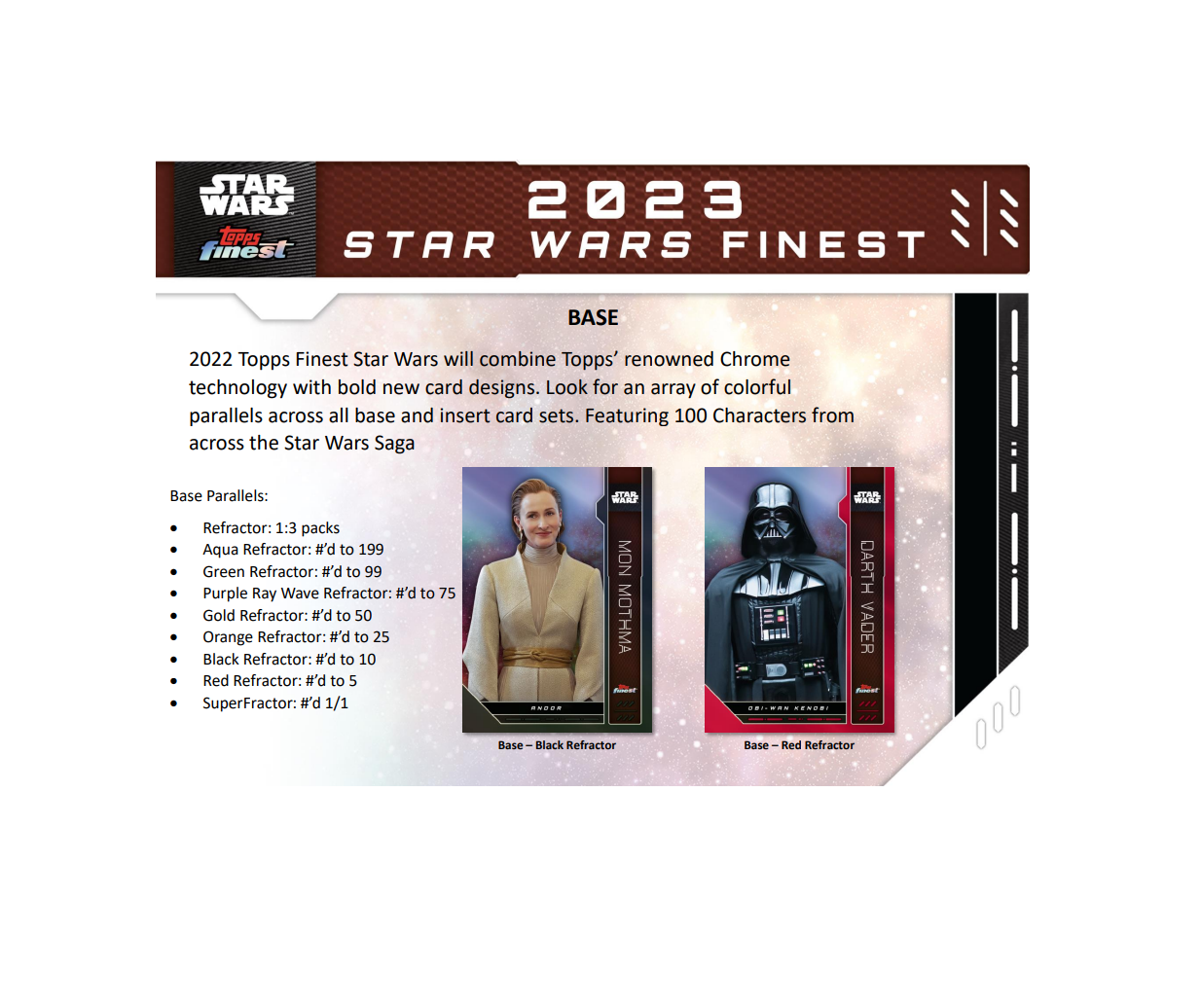 2023 Topps Star Wars Finest Hobby 8 Box Case