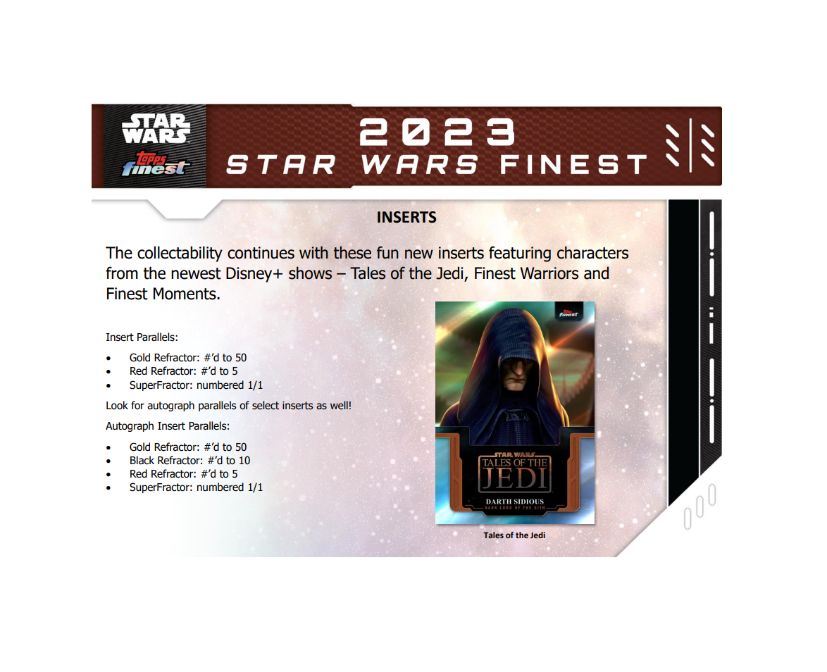 2023 Topps Star Wars Finest Hobby 8 Box Case
