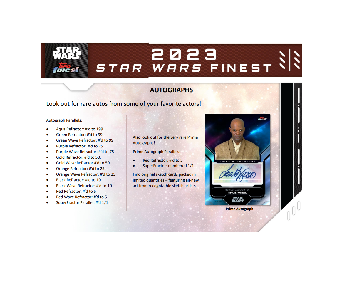 2023 Topps Star Wars Finest Hobby 8 Box Case