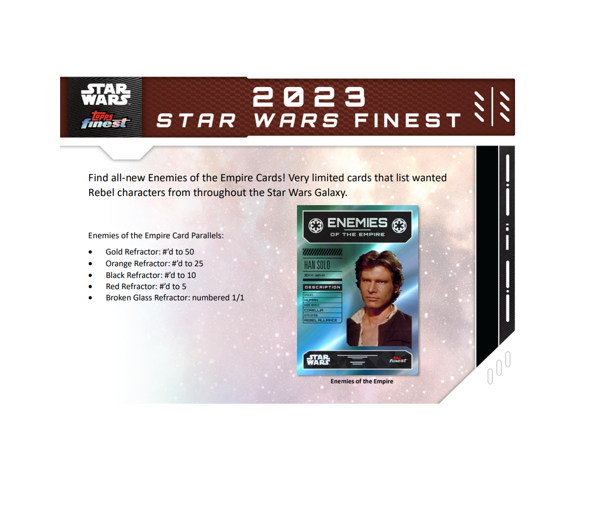 2023 Topps Star Wars Finest Hobby 8 Box Case