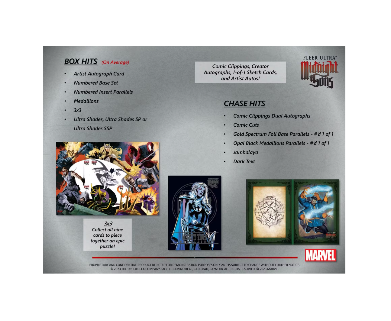 2023 Fleer Ultra Marvel Midnight Sons Hobby 12-Box Case