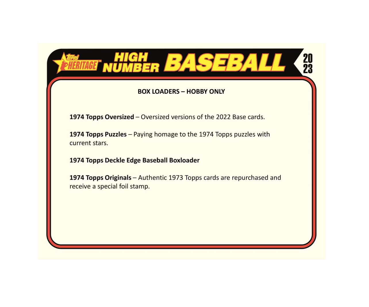 2023 Topps Heritage High Number Baseball Hobby Box