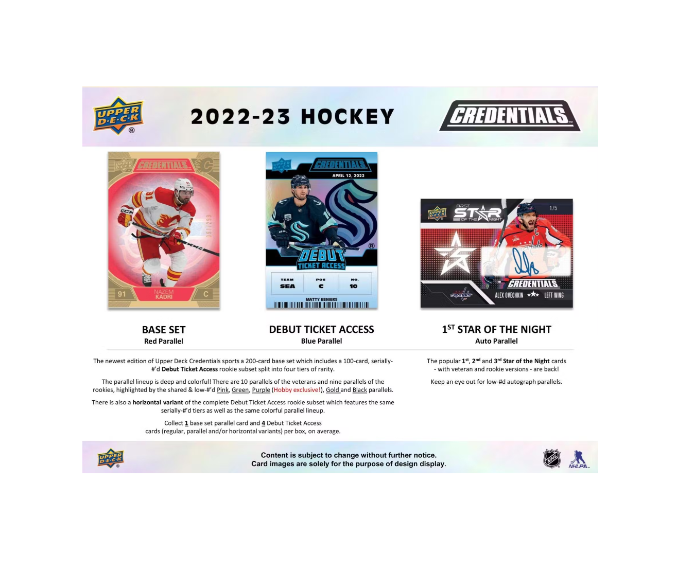 2022-23 Upper Deck Credentials Hockey Hobby Box
