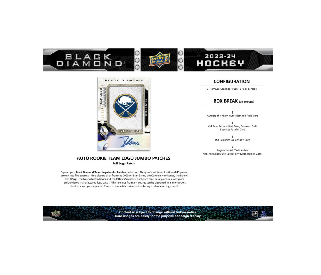 2023-24 Upper Deck Black Diamond Hockey Hobby Box