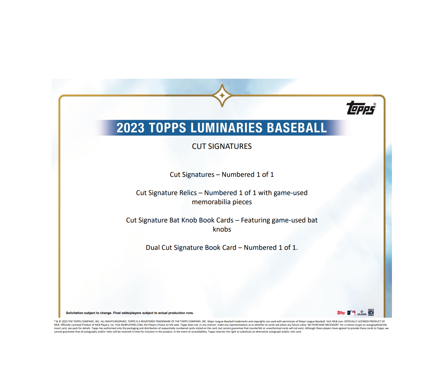2023 Topps Luminaries Baseball Hobby 12-Box Case