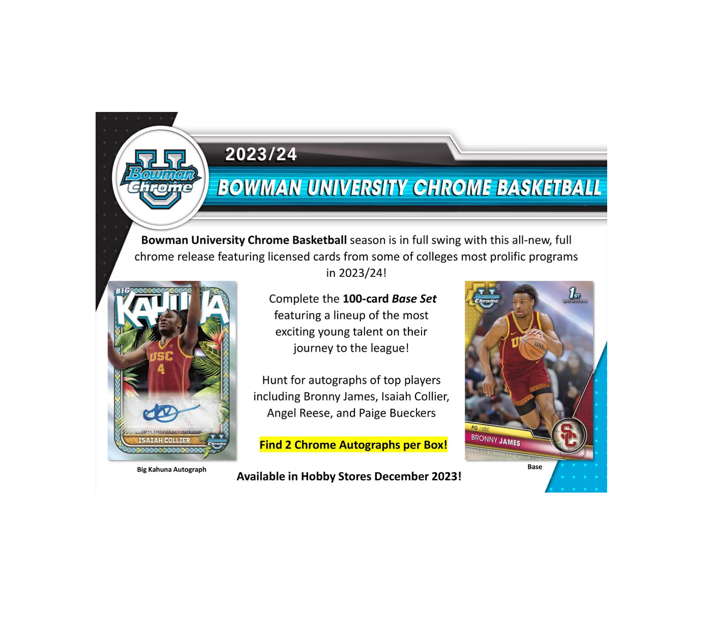 2023-24 Bowman University Chrome Basketball Hobby Box