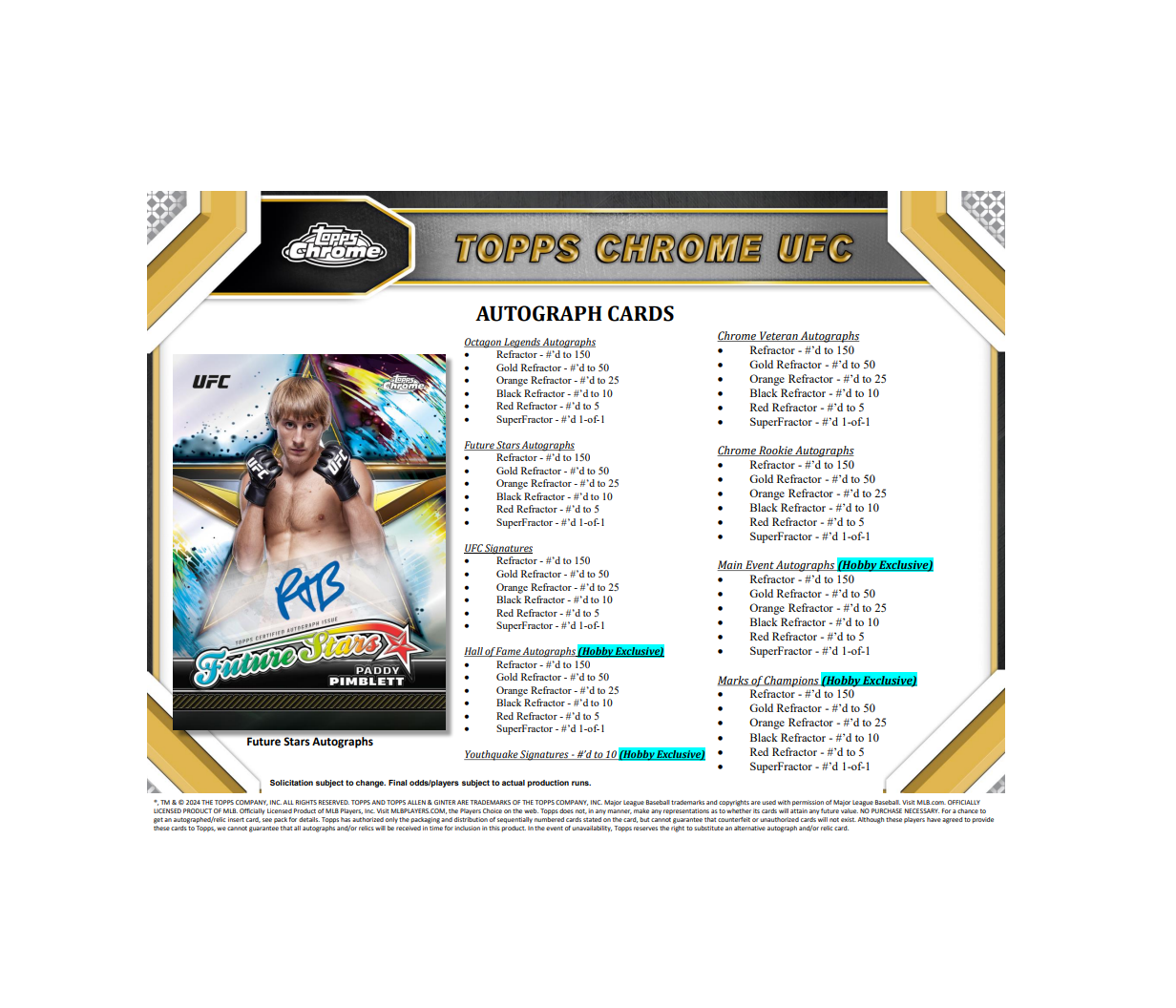 2024 Topps Chrome UFC Hobby Box