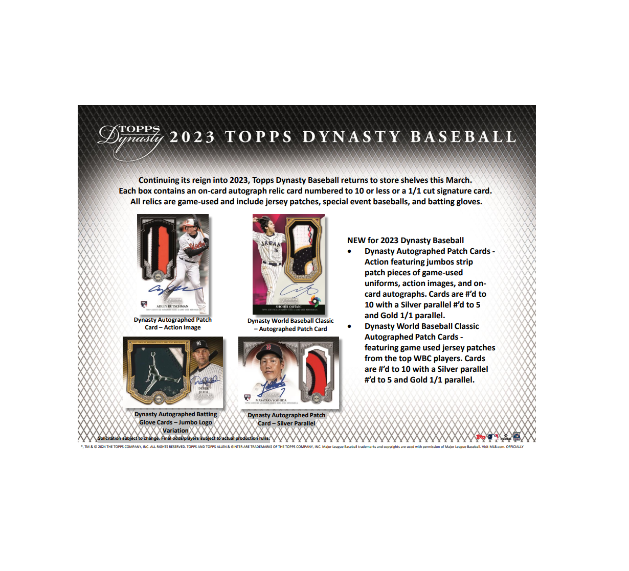 2023 Topps Dynasty Baseball Hobby 5-Box Case